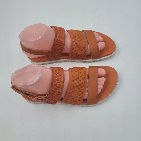 NEW Sorel Roaming Decon Slingback Sandals Mesh Leather Orange Women's Size 7 - Picture 6 of 12